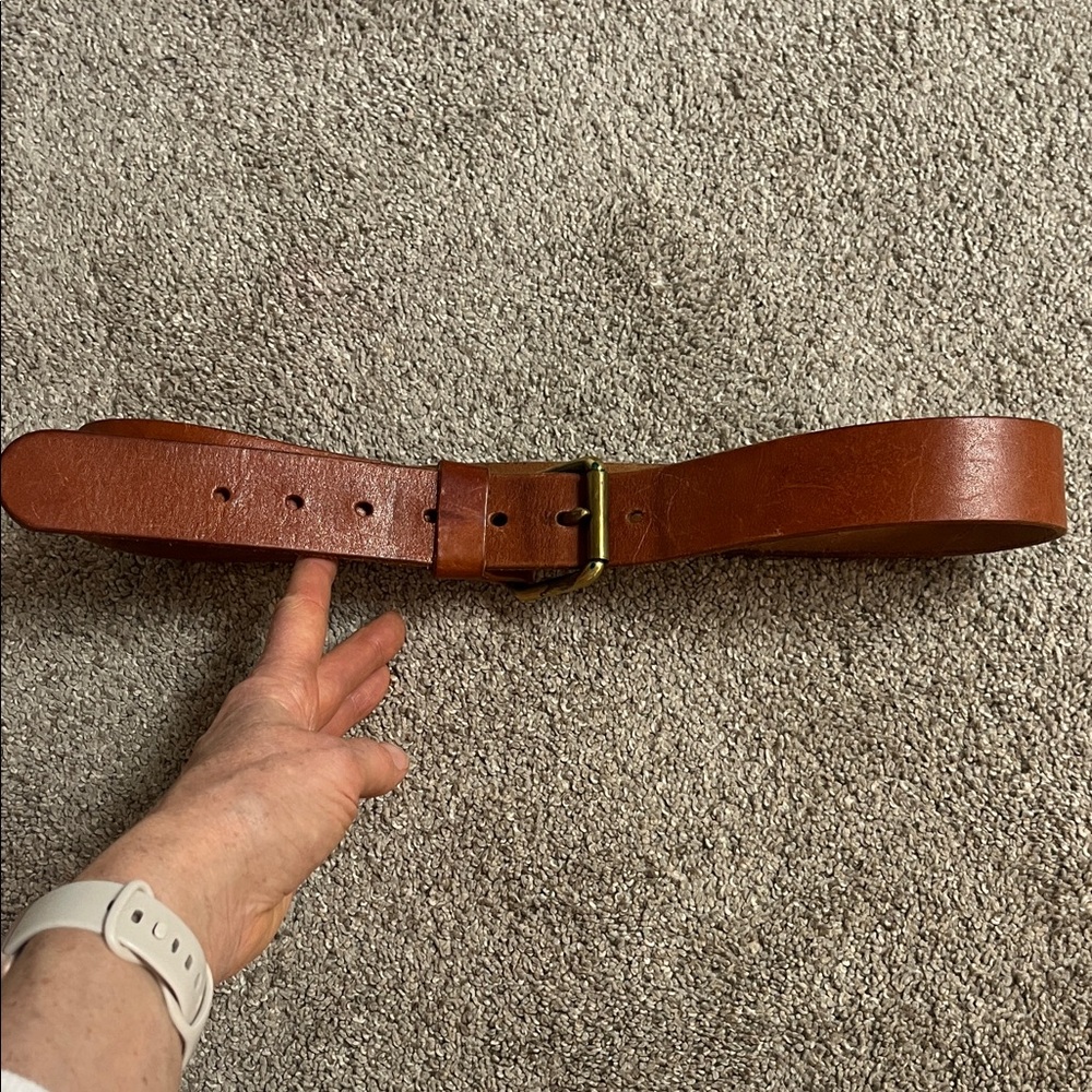 Vintage wide GAP Leather Belt in Light Brown/Tan sz 34